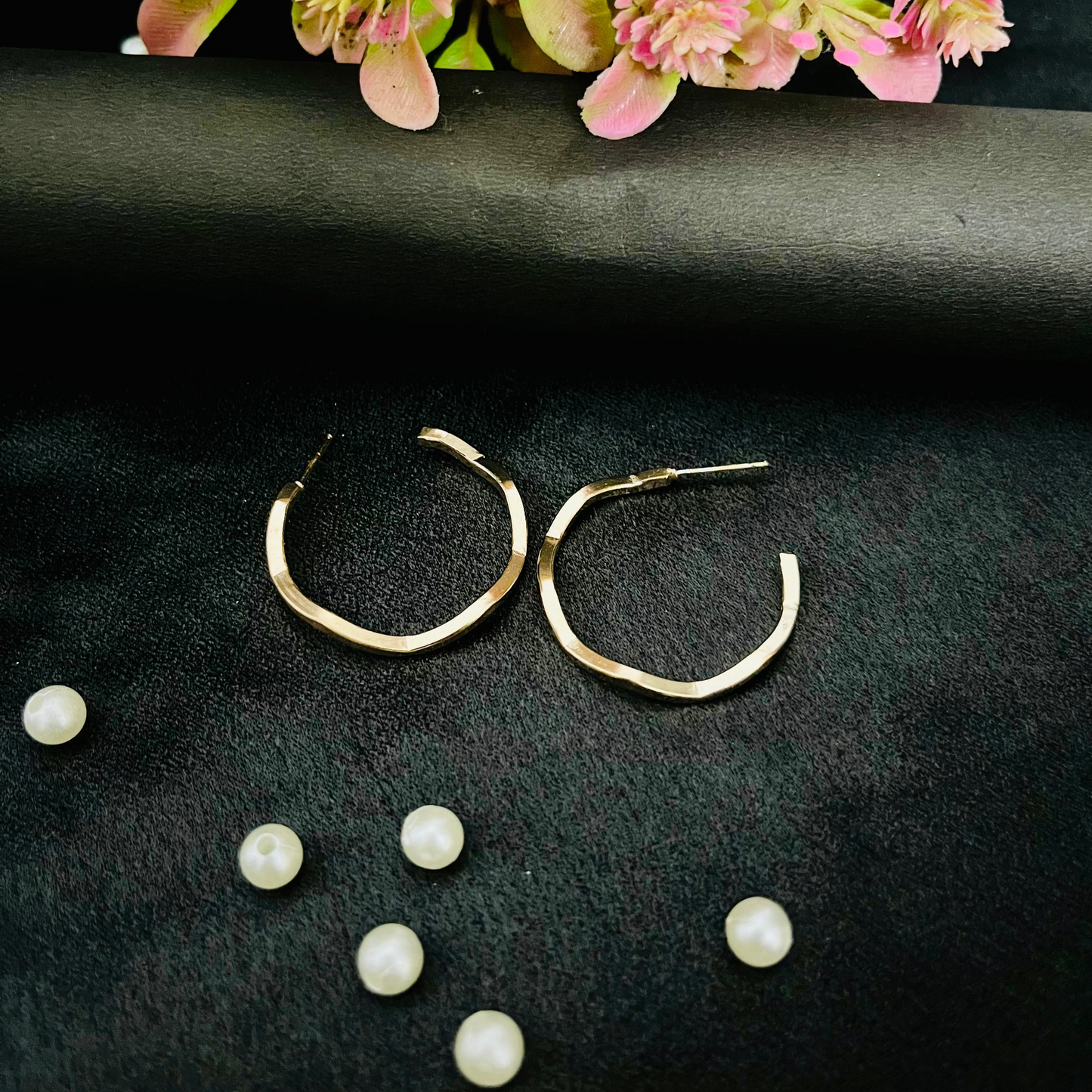 Golden Geometric Hoop Earrings | Modern Everyday Jewelry