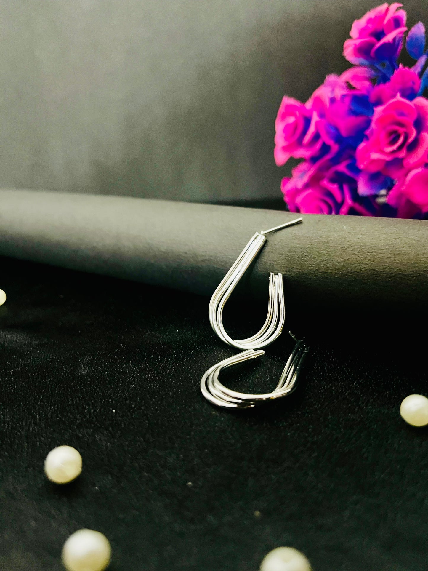 Modern Teardrop Silver Hoop Earrings | Sleek Contemporary Jewelry
