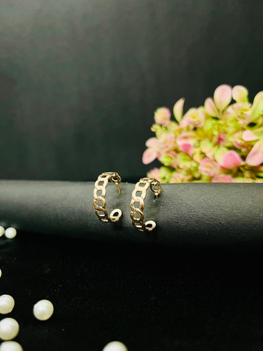 Golden Chain-Link Hoop Earrings | Trendy Modern Jewelry