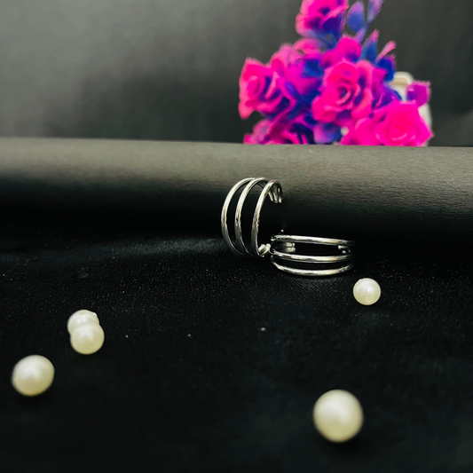 Triple Band Silver Hoop Earrings | Modern Minimal Jewelry