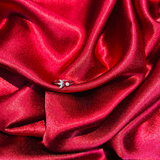 Silver Crown Crystal Ring – Adjustable Dainty Promise Ring