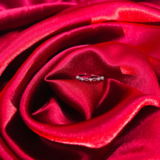 Silver Infinity Crystal Ring – Adjustable Dainty Promise Ring
